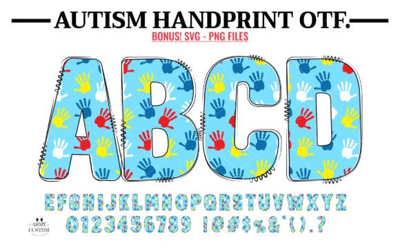 Autism Handprint Typeface for Editorial Design